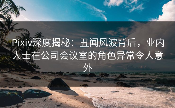 Pixiv深度揭秘：丑闻风波背后，业内人士在公司会议室的角色异常令人意外