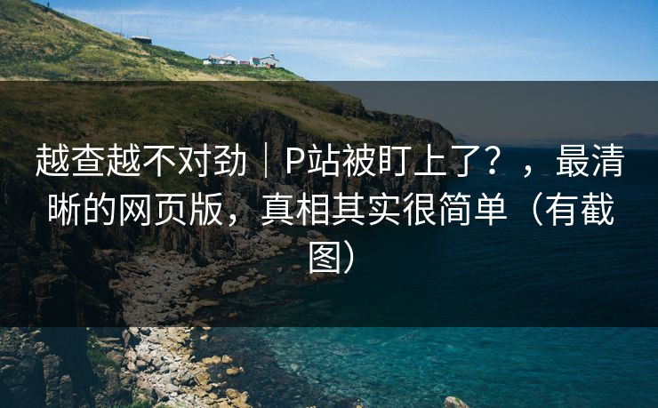 越查越不对劲｜P站被盯上了？，最清晰的网页版，真相其实很简单（有截图）